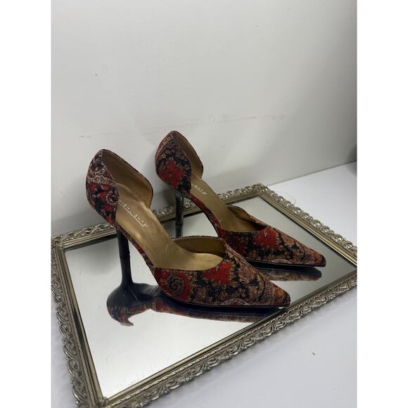 Vintage Y2K Highlights Paisley Pointed Toe Retro Heels size 7 - Picture 2 of 8